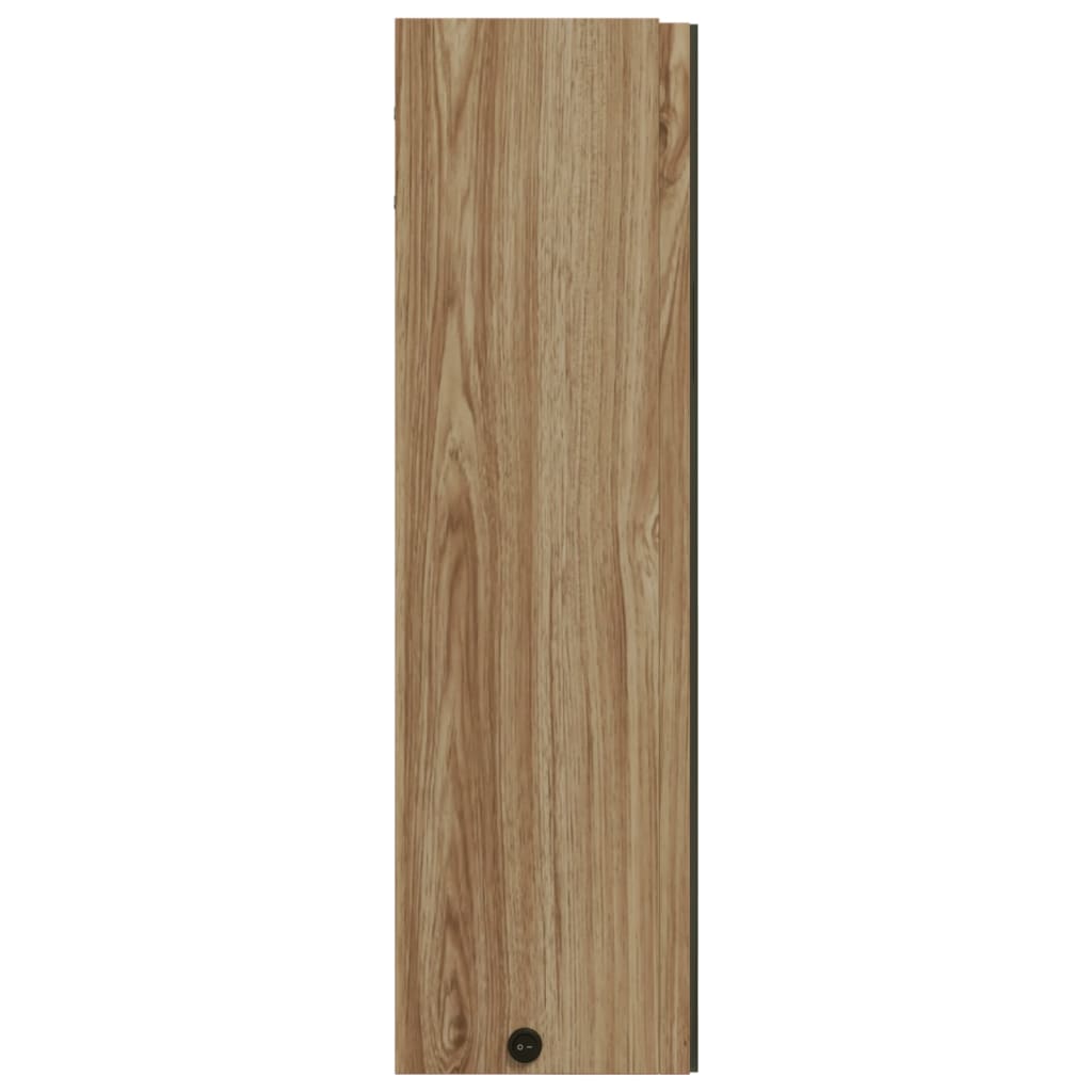 Bathroom Mirror Cabinet with LED Light Oak 60x13x52 cm - Bend