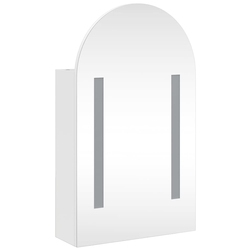 Bathroom Mirror Cabinet with LED Light Arched White 42x13x70 cm - Bend