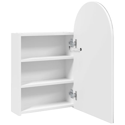 Bathroom Mirror Cabinet with LED Light Arched White 42x13x70 cm - Bend