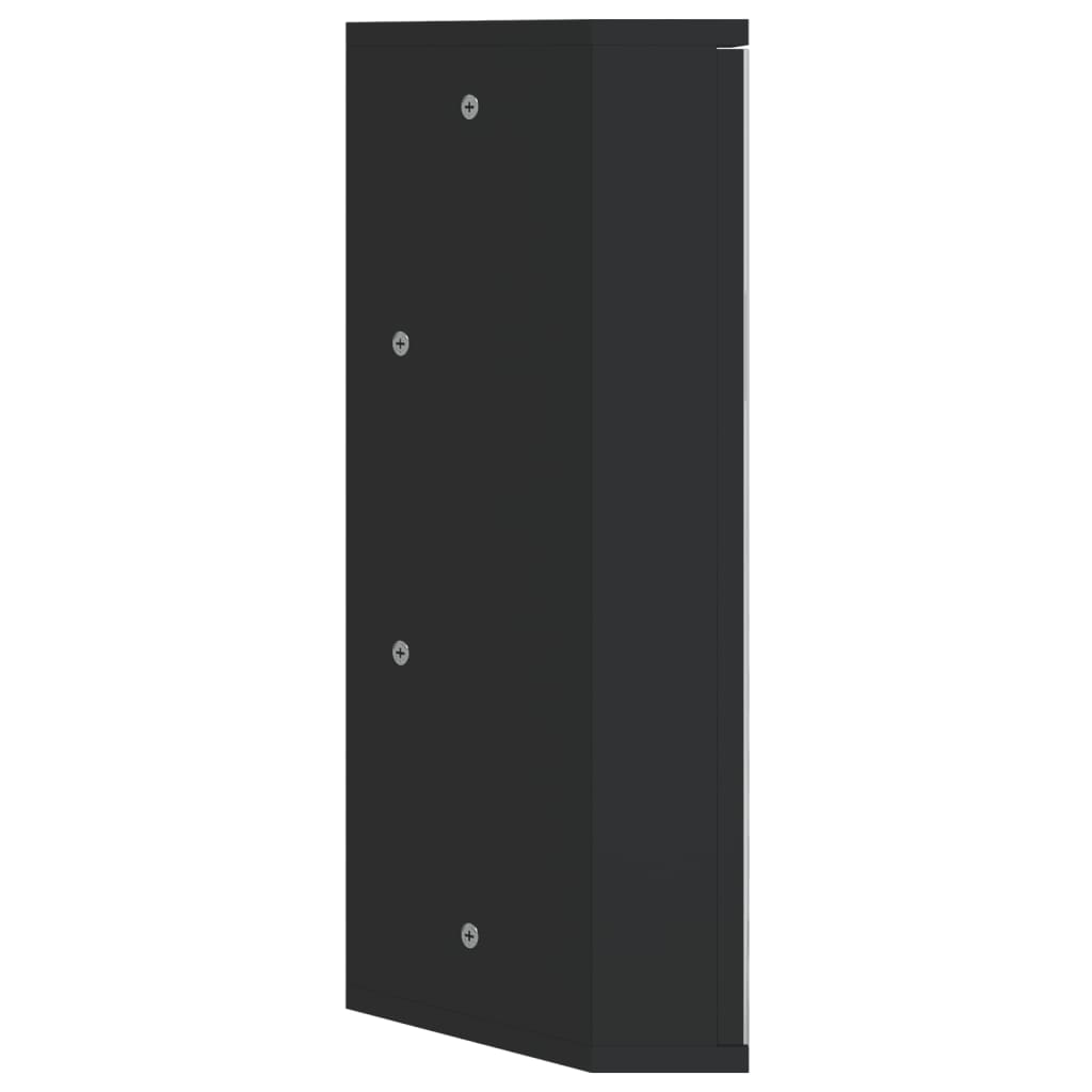 Corner Bathroom Mirror Cabinet Black 30x24x60 cm - Bend