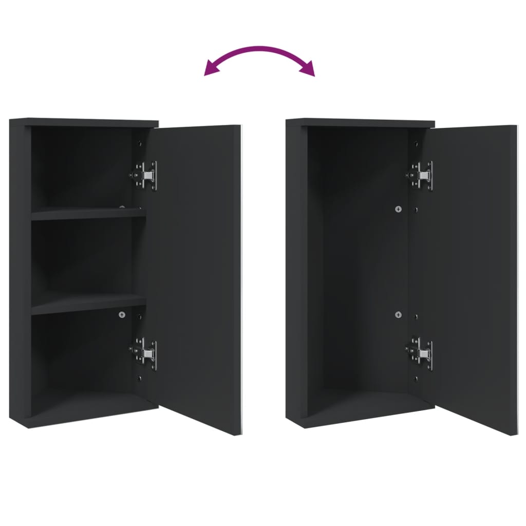 Corner Bathroom Mirror Cabinet Black 30x24x60 cm - Bend