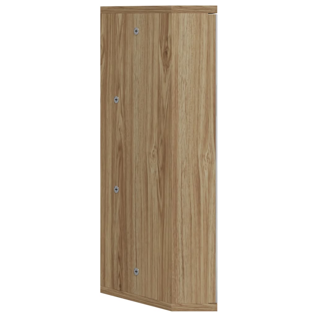 Corner Bathroom Mirror Cabinet Oak 30x24x60 cm - Bend