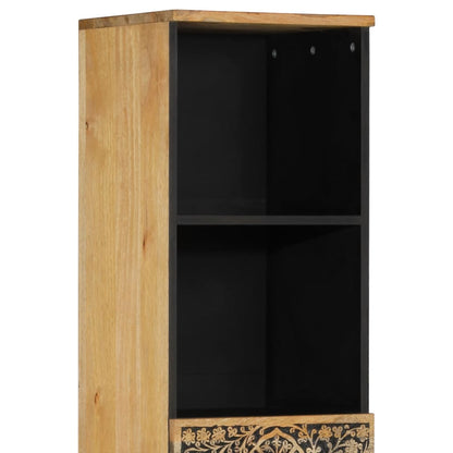 Mango Wood Bathroom Storage Cabinet with Patterned Design