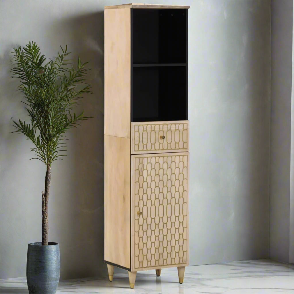 Mango Wood Bathroom Storage Cabinet