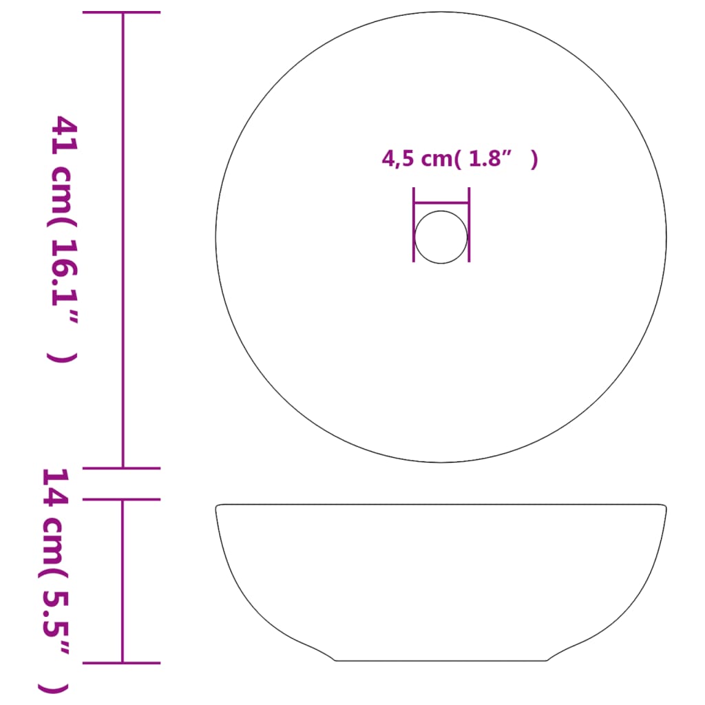 Countertop Basin White and Red Round Φ41x14 cm Ceramic - Bend