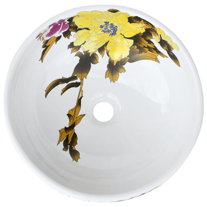 Countertop Basin Multicolour Round Φ41x14 cm Ceramic - Bend