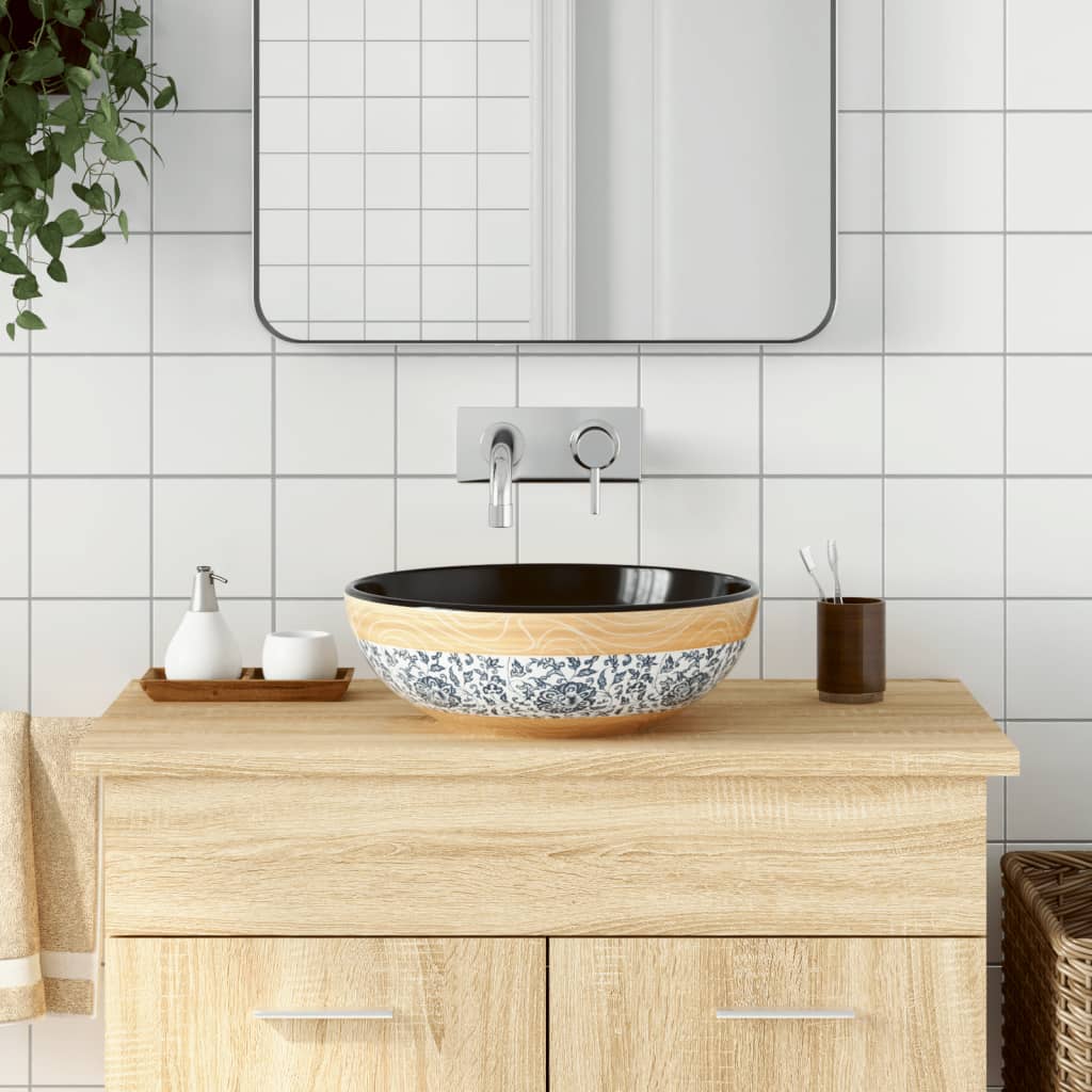 Countertop Basin Multicolour Round Φ41x14 cm Ceramic - Bend