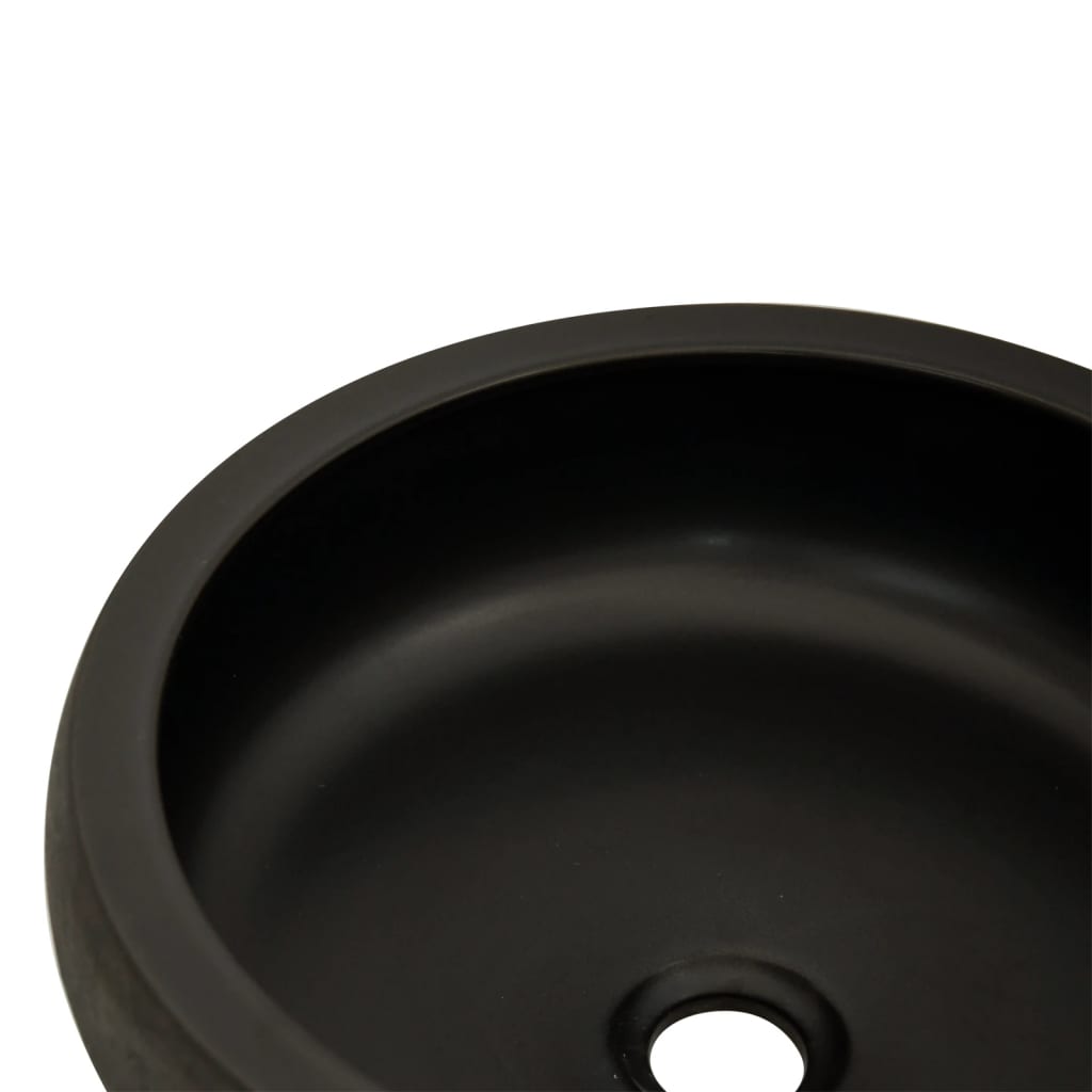 Countertop Basin Black and Brown Round Φ41x14 cm Ceramic - Bend