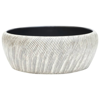 Countertop Basin Black and Grey Round Φ41x14 cm Ceramic - Bend