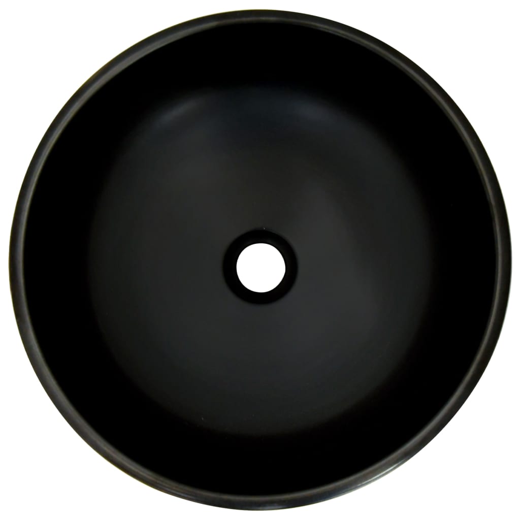 Countertop Basin Black and Blue Round Φ41x14 cm Ceramic