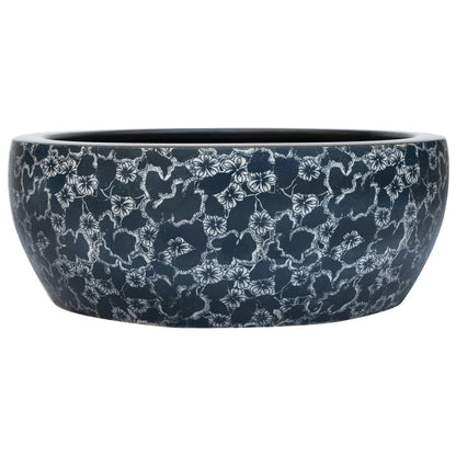 Countertop Basin Black and Blue Round Φ41x14 cm Ceramic - Bend