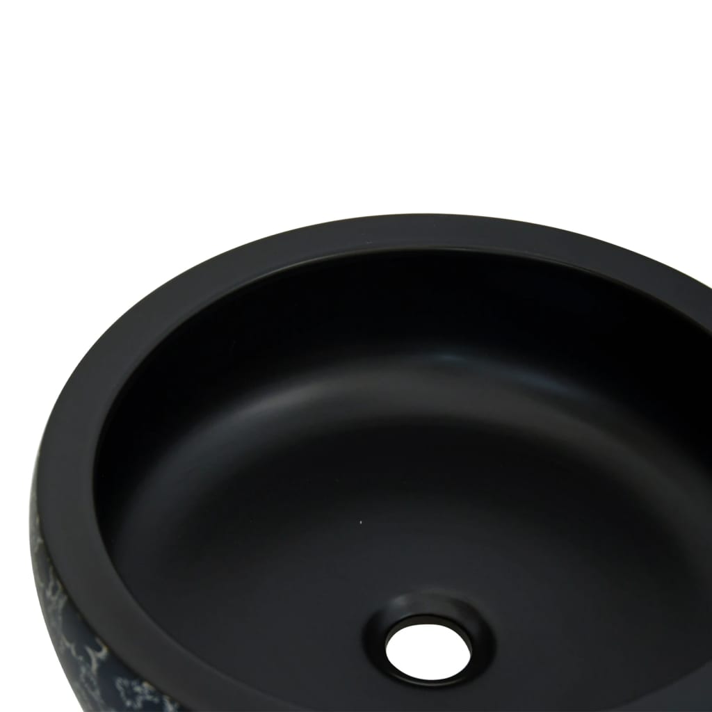 Countertop Basin Black and Blue Round Φ41x14 cm Ceramic - Bend