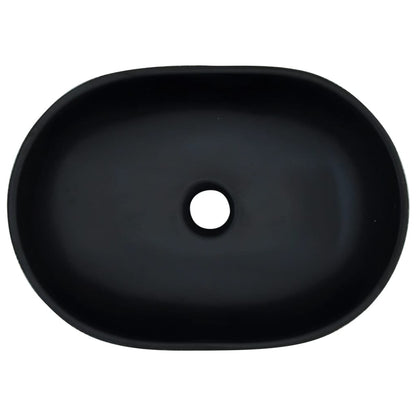 Countertop Basin Black and Grey Oval 47x33x13 cm Ceramic - Bend