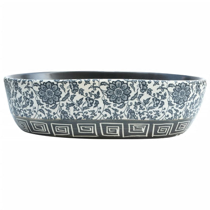 Countertop Basin Black and Blue Oval 47x33x13 cm Ceramic - Bend