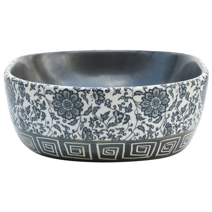 Countertop Basin Black and Blue Oval 47x33x13 cm Ceramic - Bend