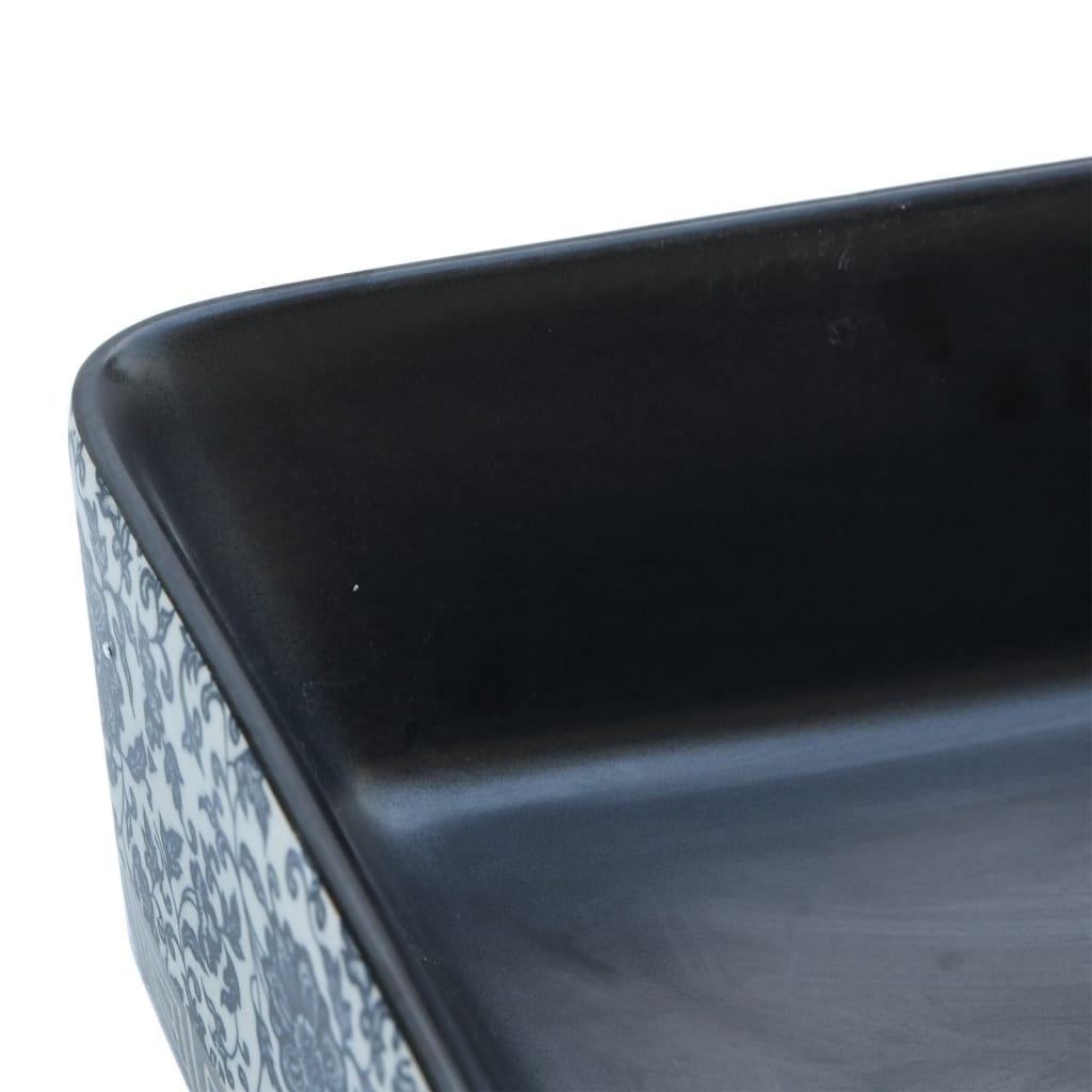 Countertop Basin Black and Blue Rectangular 46x35.5x13 cm Ceramic