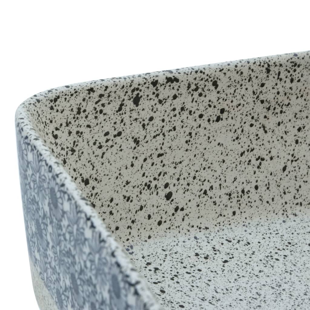 Countertop Basin Grey and Blue Rectangular 46x35.5x13 cm Ceramic - Bend