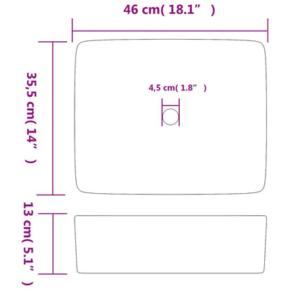 Countertop Basin Grey and Blue Rectangular 46x35.5x13 cm Ceramic - Bend