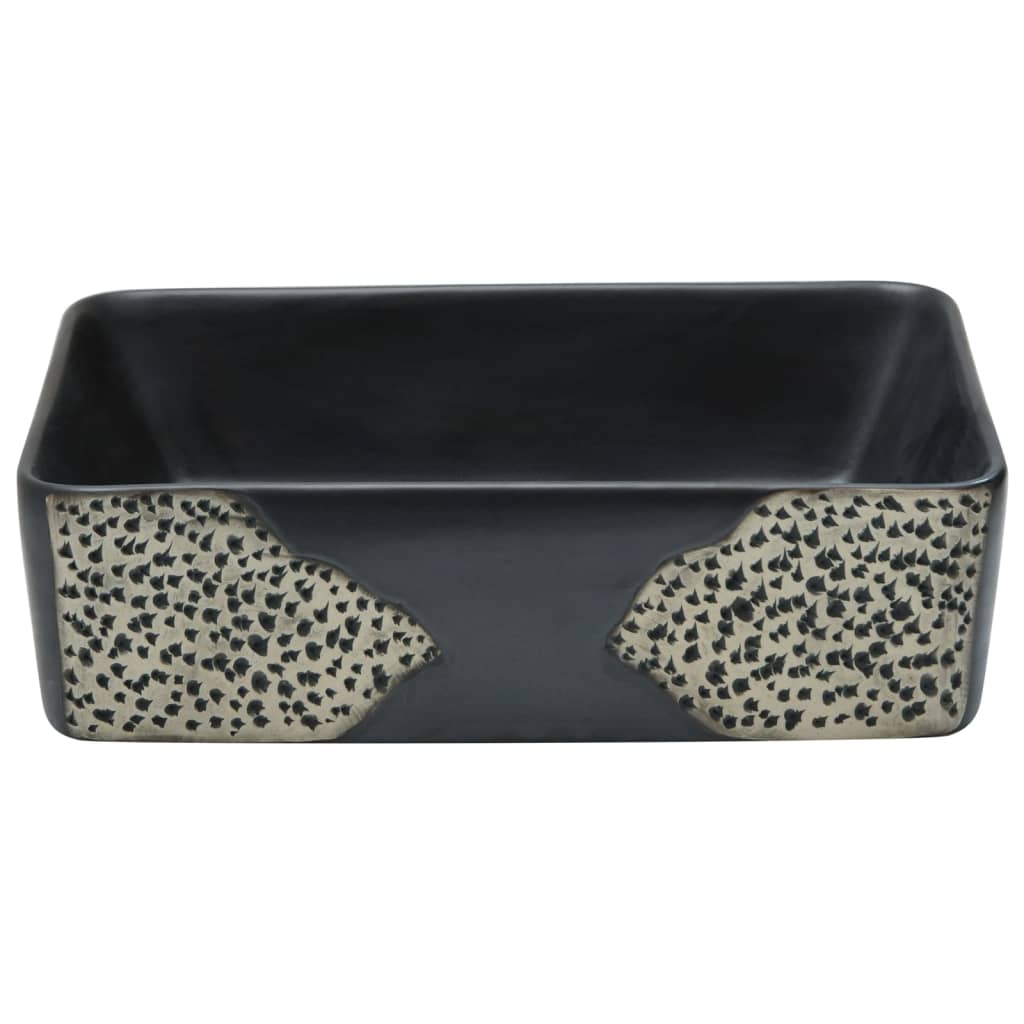 Countertop Basin Black Rectangular 46x35.5x13 cm Ceramic - Bend