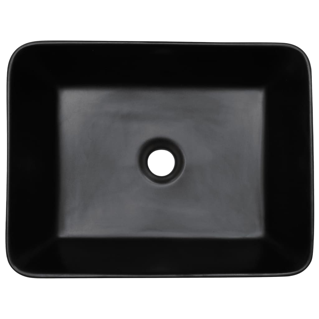 Countertop Basin Black Rectangular 46x35.5x13 cm Ceramic - Bend