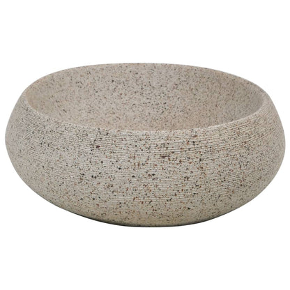 Countertop Basin Sand Oval 59x40x15 cm Ceramic