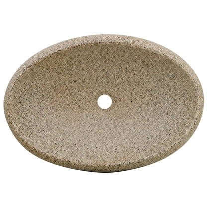 Countertop Basin Sand Oval 59x40x15 cm Ceramic