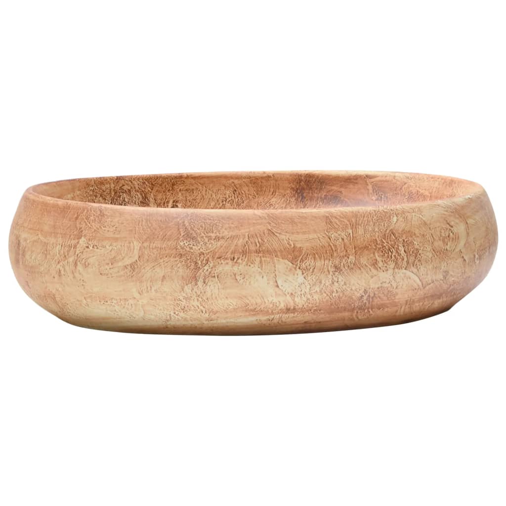 Countertop Basin Brown Oval 59x40x15 cm Ceramic - Bend