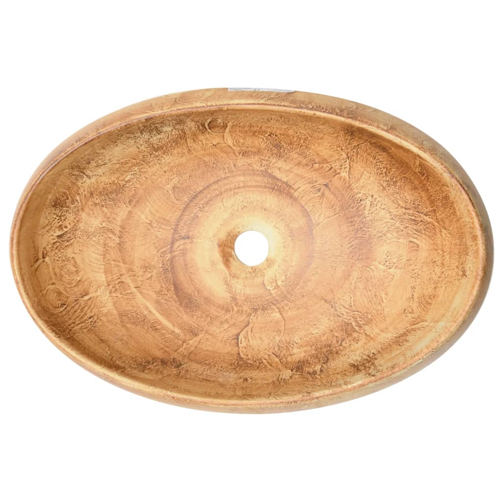 Countertop Basin Brown Oval 59x40x15 cm Ceramic - Bend