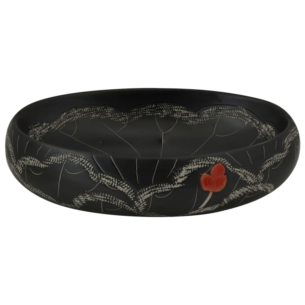 Countertop Basin Black Oval 59x40x15 cm Ceramic - Bend