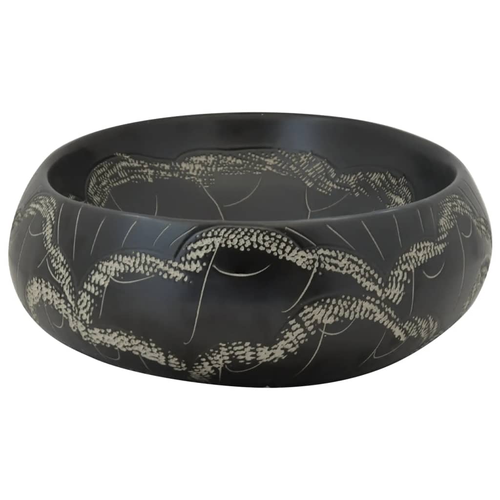 Countertop Basin Black Oval 59x40x15 cm Ceramic - Bend