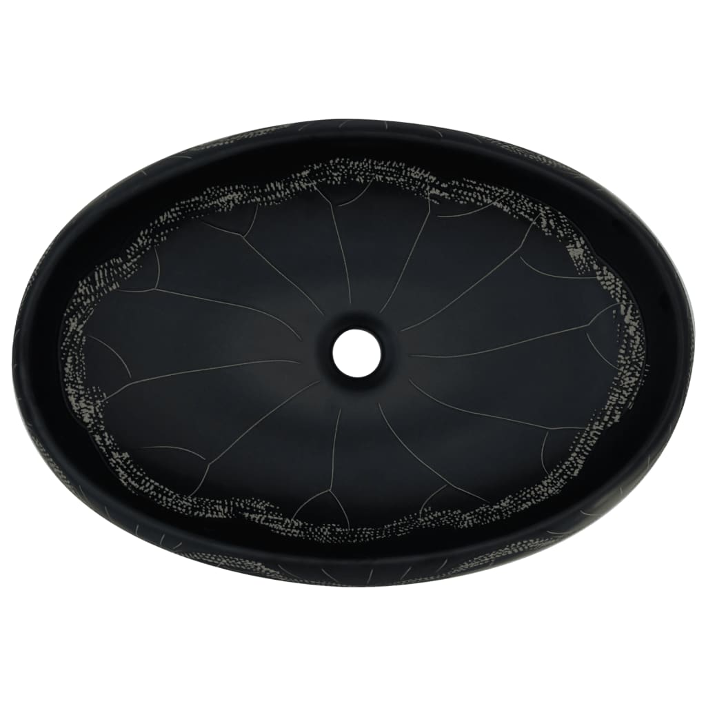 Countertop Basin Black Oval 59x40x15 cm Ceramic - Bend