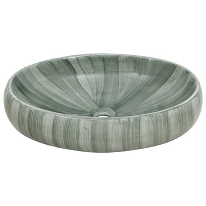 Countertop Basin Green Oval 59x40x15 cm Ceramic - Bend