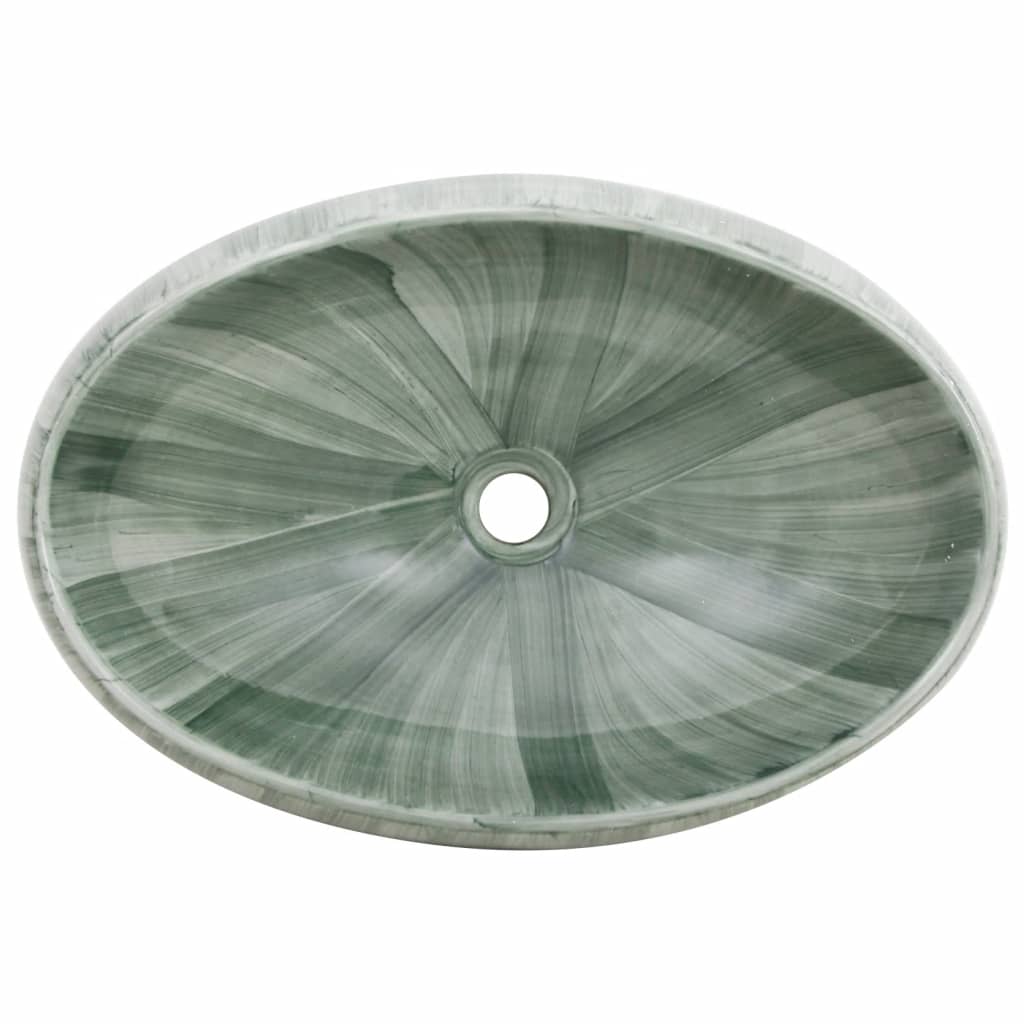 Countertop Basin Green Oval 59x40x15 cm Ceramic - Bend