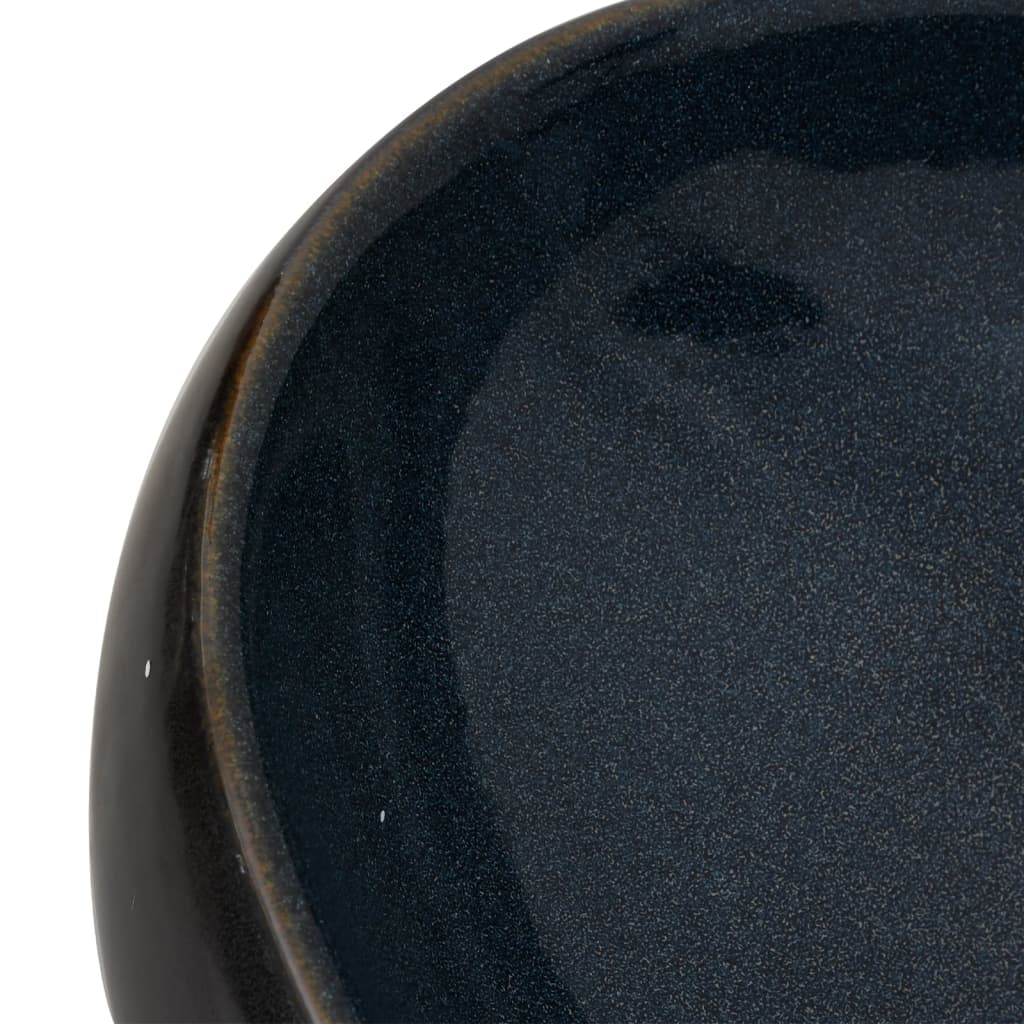 Countertop Basin Black and Blue Oval 59x40x15 cm Ceramic