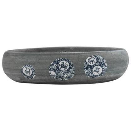 Countertop Basin Grey Oval 59x40x15 cm Ceramic - Bend