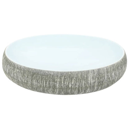 Countertop Basin Grey and Blue Oval 59x40x15 cm Ceramic - Bend