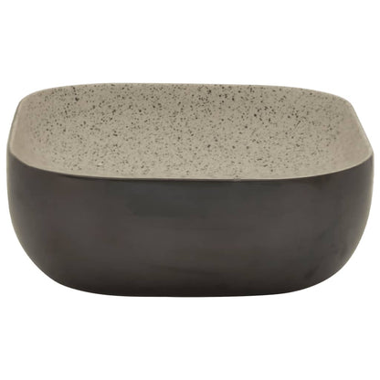 Countertop Basin Grey and Black Rectangular 48x37.5x13.5 cm Ceramic - Bend