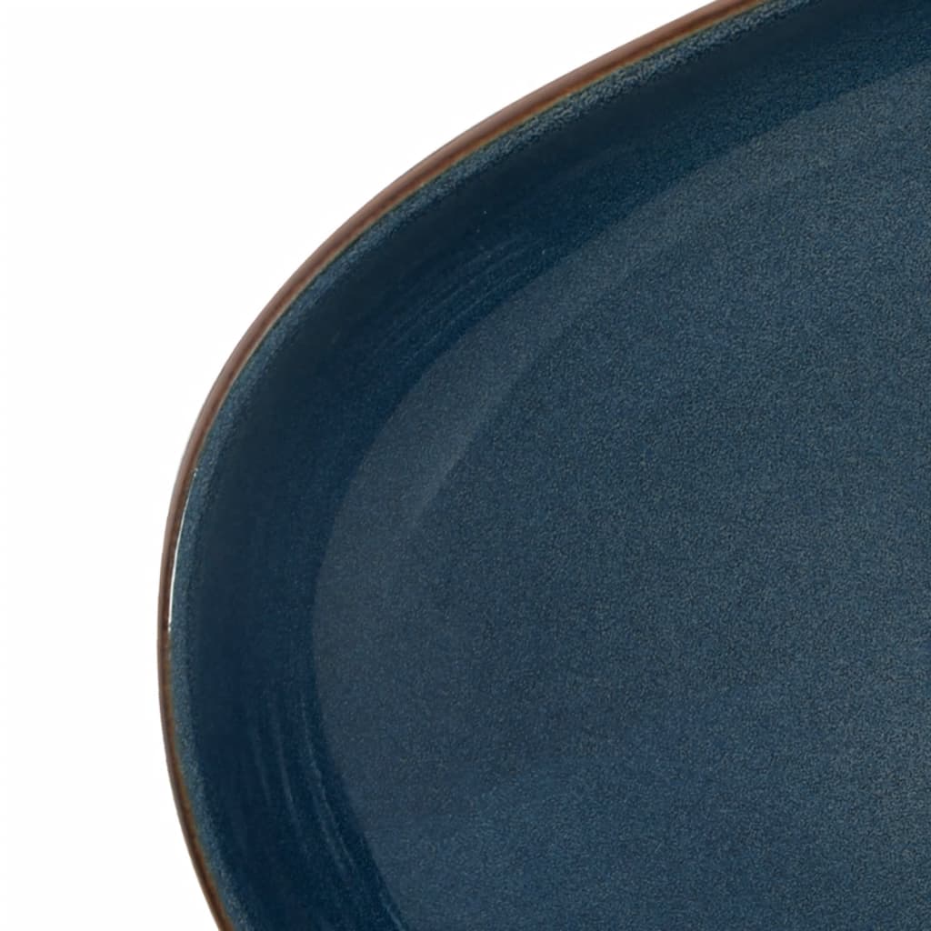 Countertop Basin Brown and Blue Oval 59x40x14 cm Ceramic - Bend