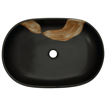 Countertop Basin Black Oval 59x40x14 cm Ceramic - Bend