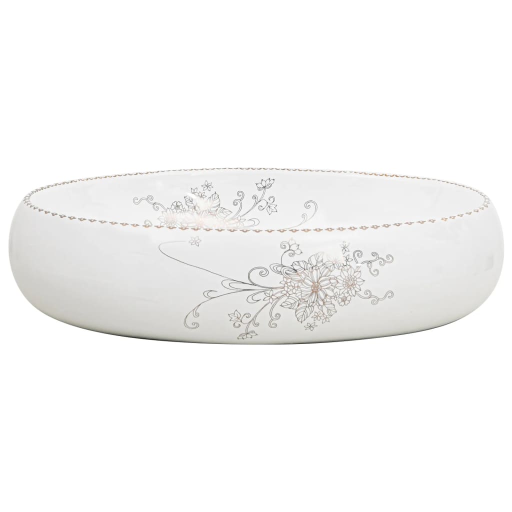 Countertop Basin White Oval 59x40x15 cm Ceramic - Bend