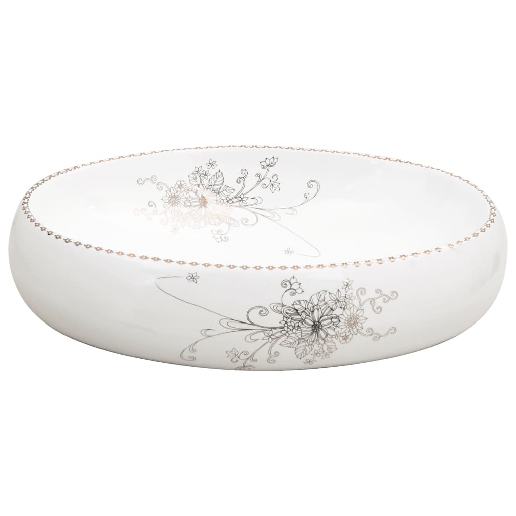 Countertop Basin White Oval 59x40x15 cm Ceramic - Bend