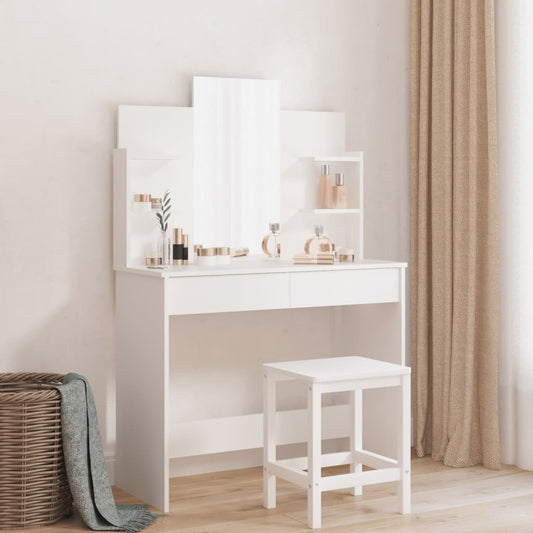 Dressing Table with Mirror White 96x39x142 cm - Bend