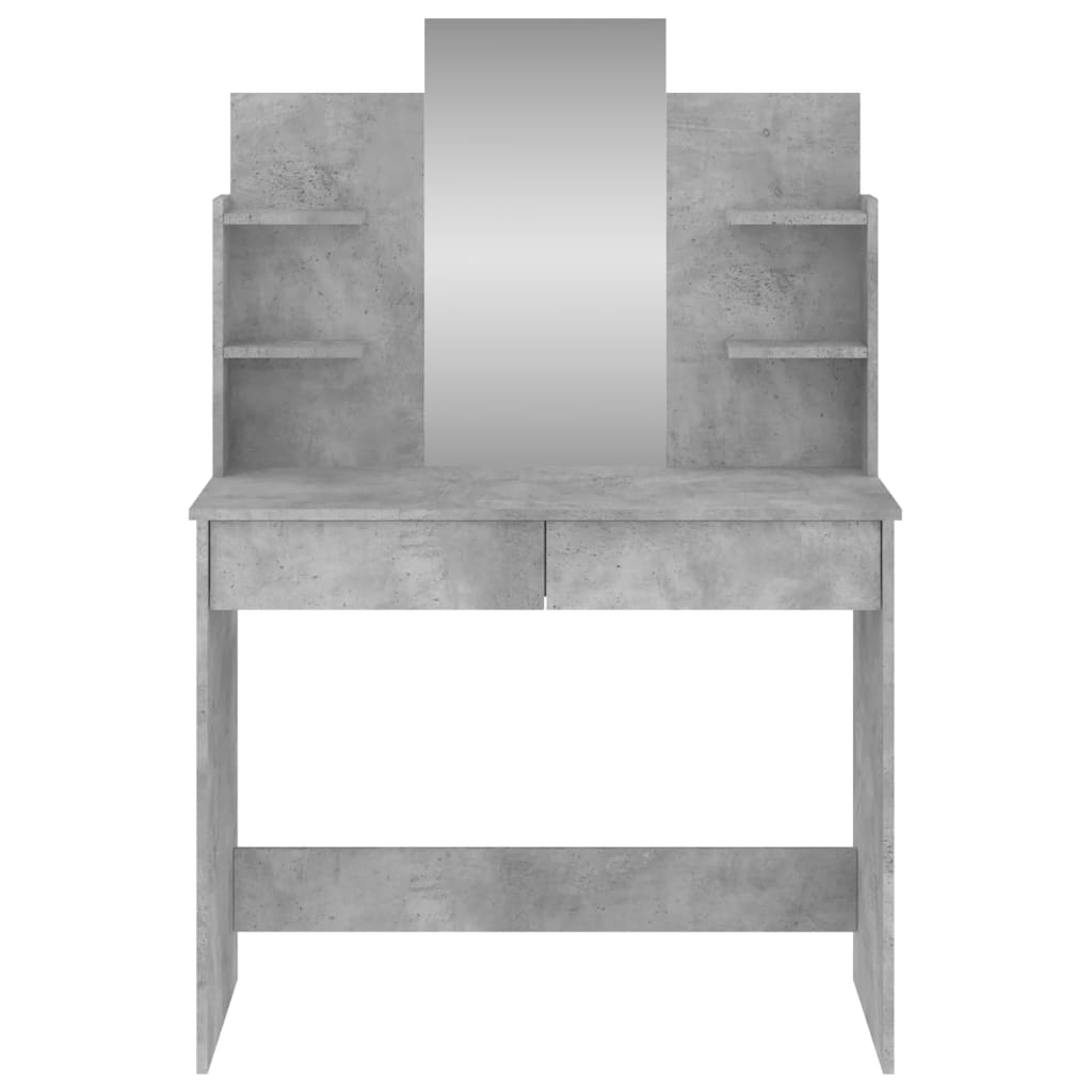 Dressing Table with Mirror Concrete Grey 96x39x142 cm - Bend