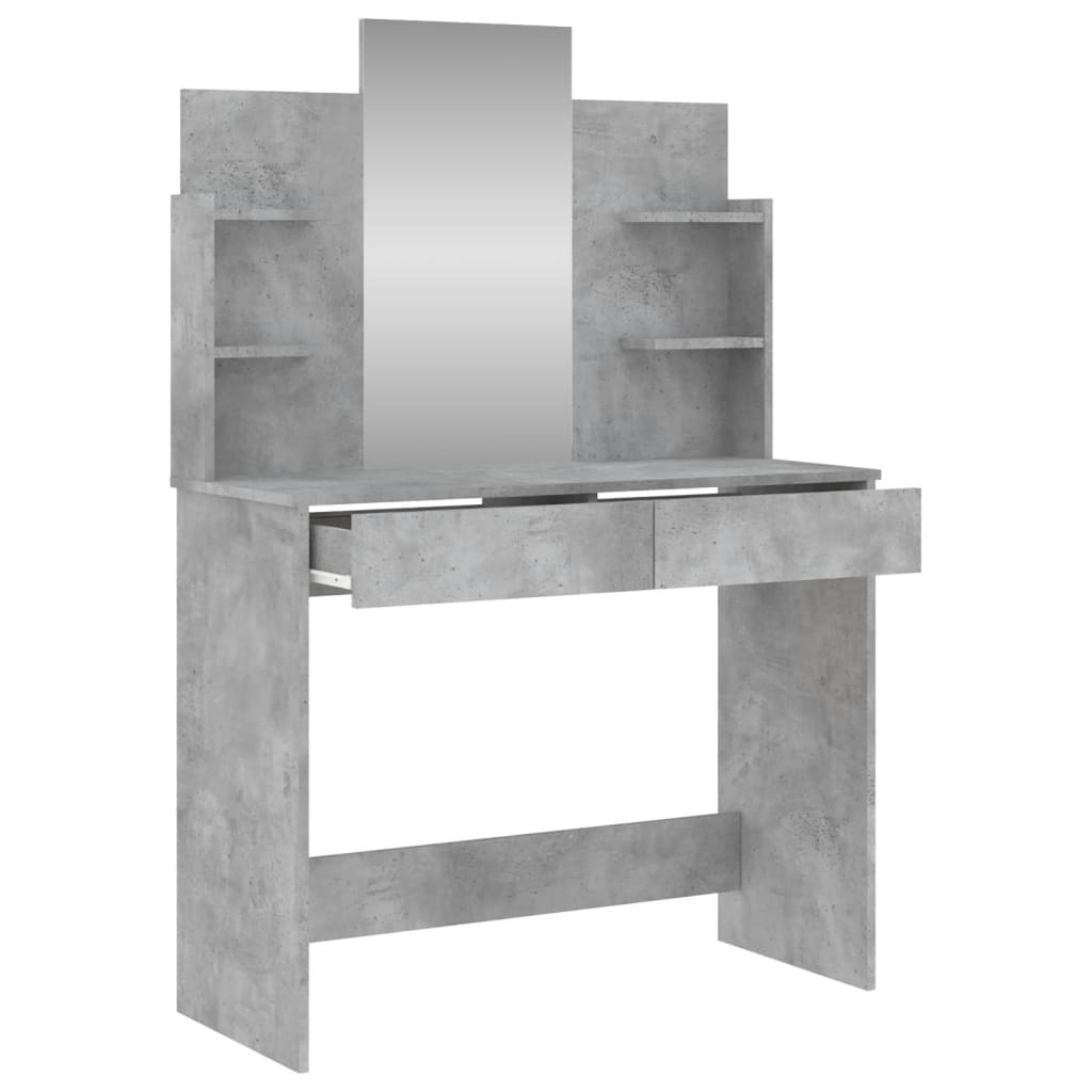 Dressing Table with Mirror Concrete Grey 96x39x142 cm - Bend