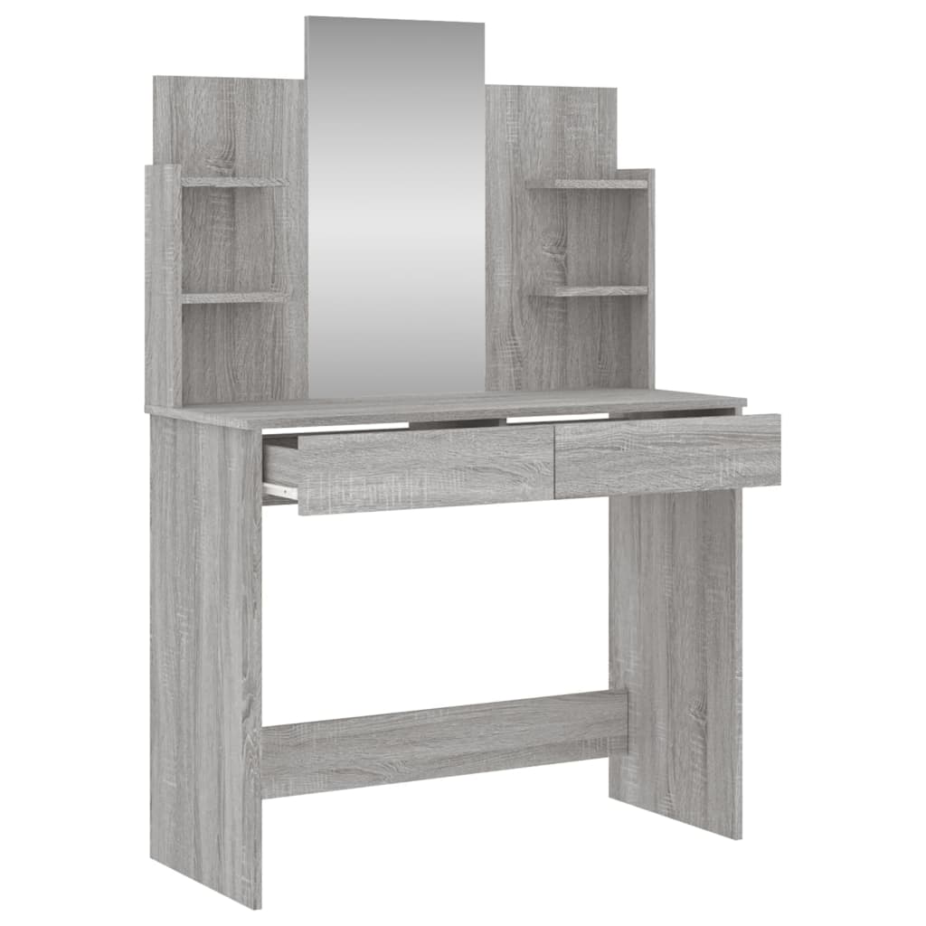 Dressing Table with Mirror Grey Sonoma 96x39x142 cm - Bend