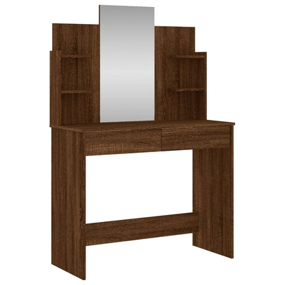 Dressing Table with Mirror Brown Oak 96x39x142 cm - Bend