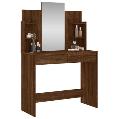 Dressing Table with Mirror Brown Oak 96x39x142 cm - Bend