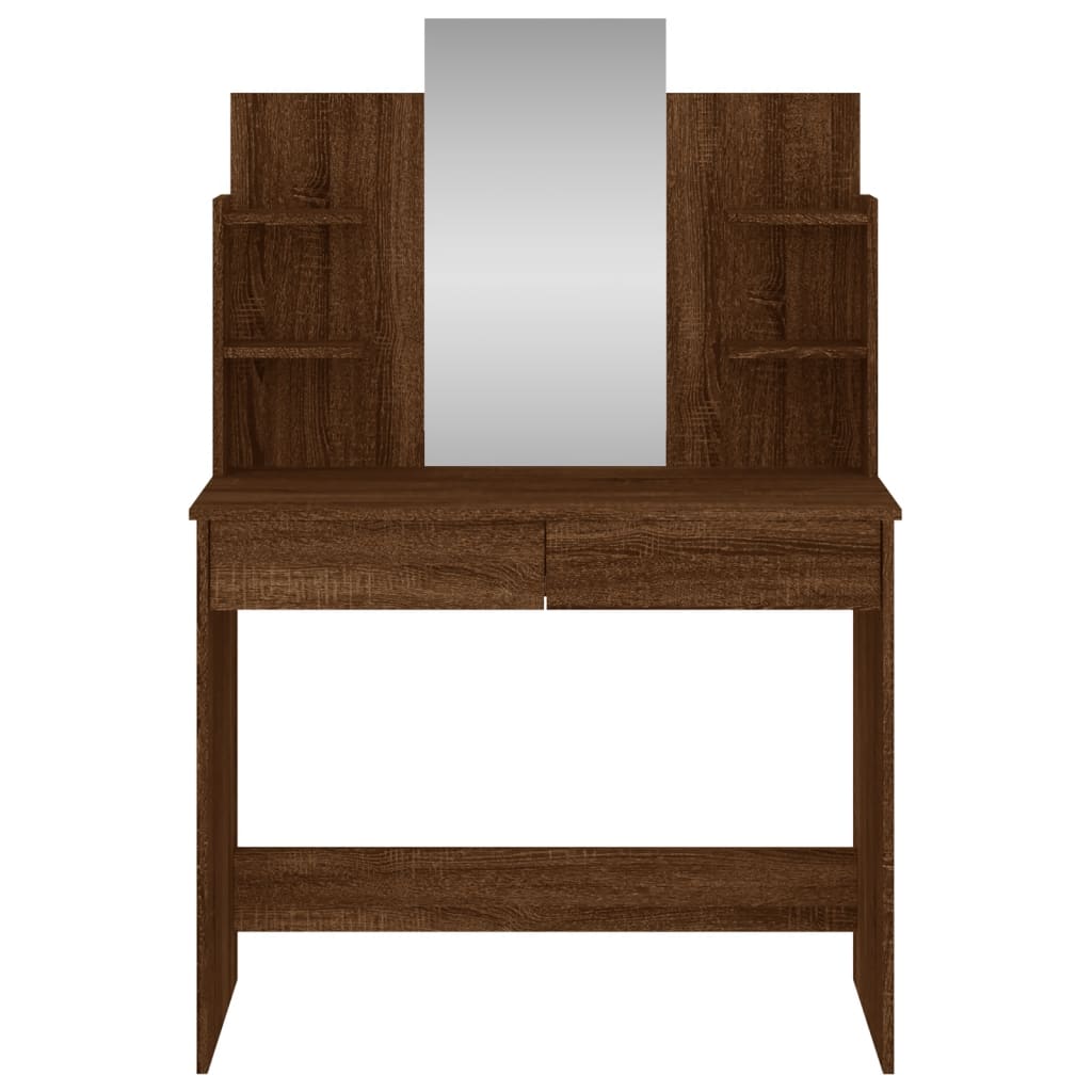 Dressing Table with Mirror Brown Oak 96x39x142 cm - Bend