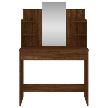 Dressing Table with Mirror Brown Oak 96x39x142 cm - Bend