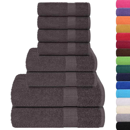 8 Piece Towel Set Anthracite 360 gsm 100% Cotton